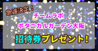 急遽プレゼント決定!招待券「チームラボ ボタニカルガーデン大阪」 急遽プレゼント決定!招待券「チームラボ ボタニカルガーデン大阪」