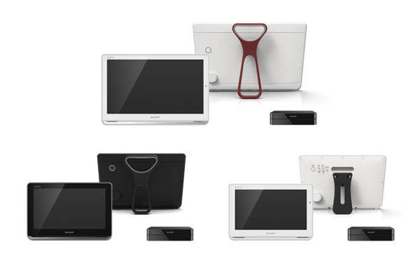 液晶テレビ「AQUOSポータブル」 (上:<2T-C16AP-W>、左下:<2T-C12AP-B>、右下:<2T-C12AF-W>)