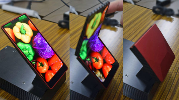 「フォルダブル（折り畳み型）」有機ELディスプレイ（開発品）