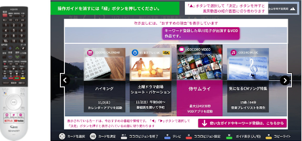 「操作ガイド」を表示したトップ画面