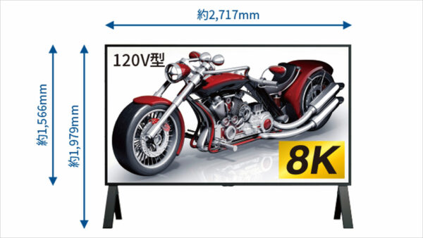 業界最大クラスの120V型 8K液晶パネルを搭載した業務用インフォメーションディスプレイです。