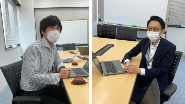 左より、「かんたんテレワーク」開発担当　高山さん　商品企画の小川さん