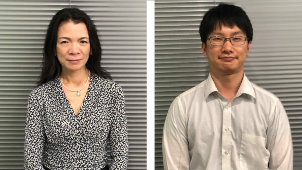 左より 社内ベンチャー「TEKION LAB」代表 内海 夕香、「適温蓄冷材」開発担当 池田 有佑